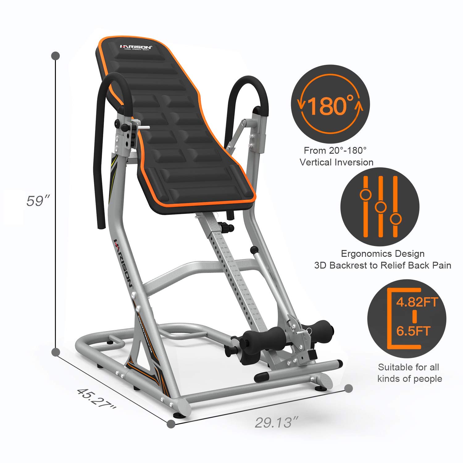 Harison Inversion Table For Back Pain Relief High Capacity With