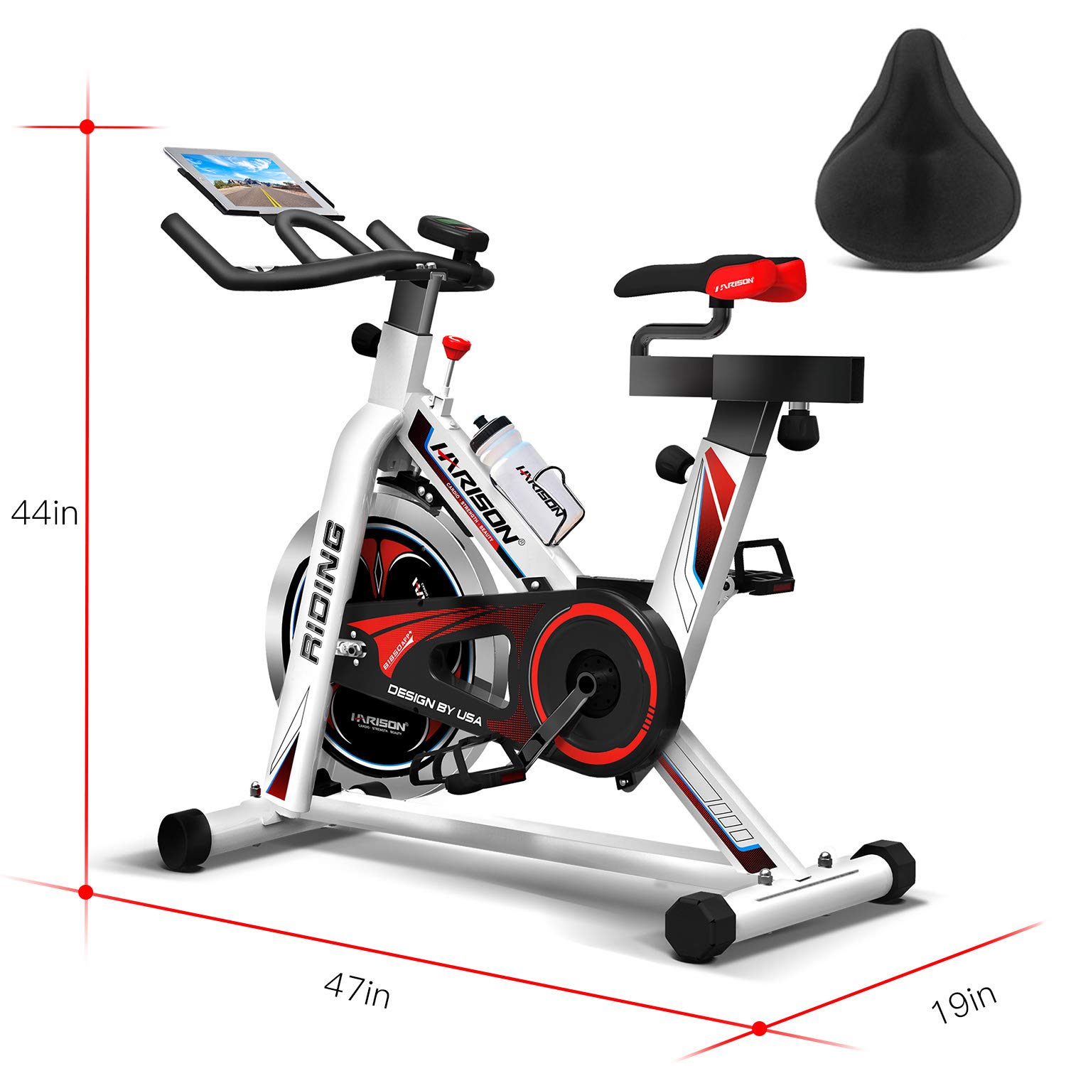 riding a stationary bike for an hour