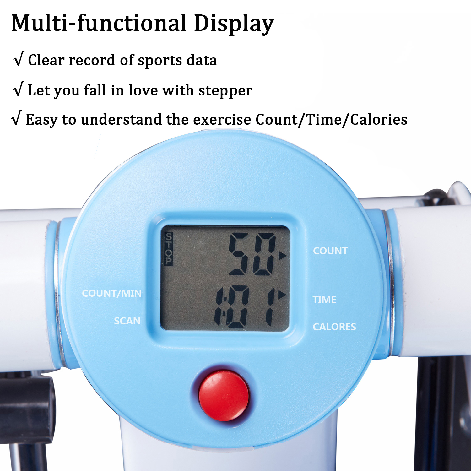306C+ Mini Stair Stepper of Exercise without Installation Portable Stand Up Stepper for Home Use, Adjustable Height and Resistance