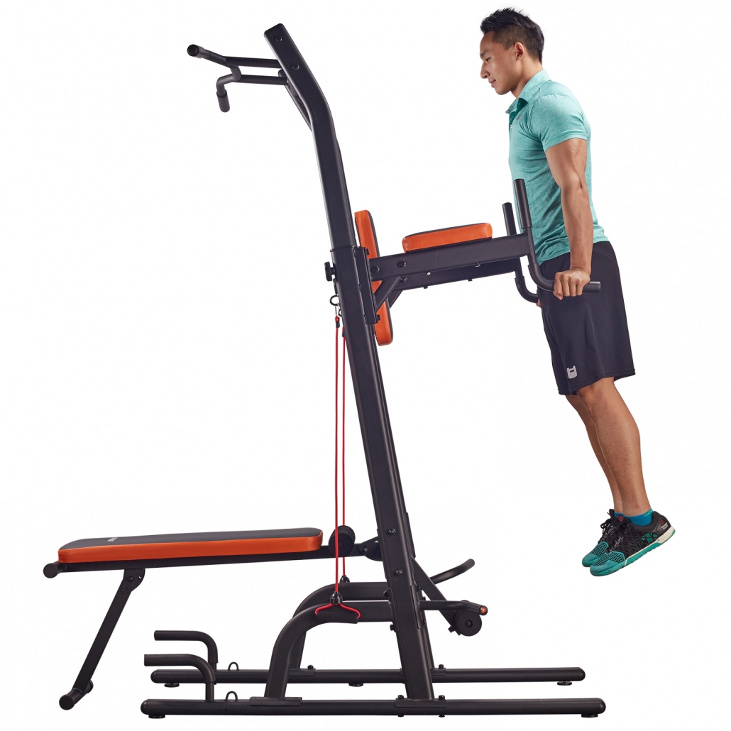HARISON 408 Multifunction Power Tower with Bench Home Gym Exercise