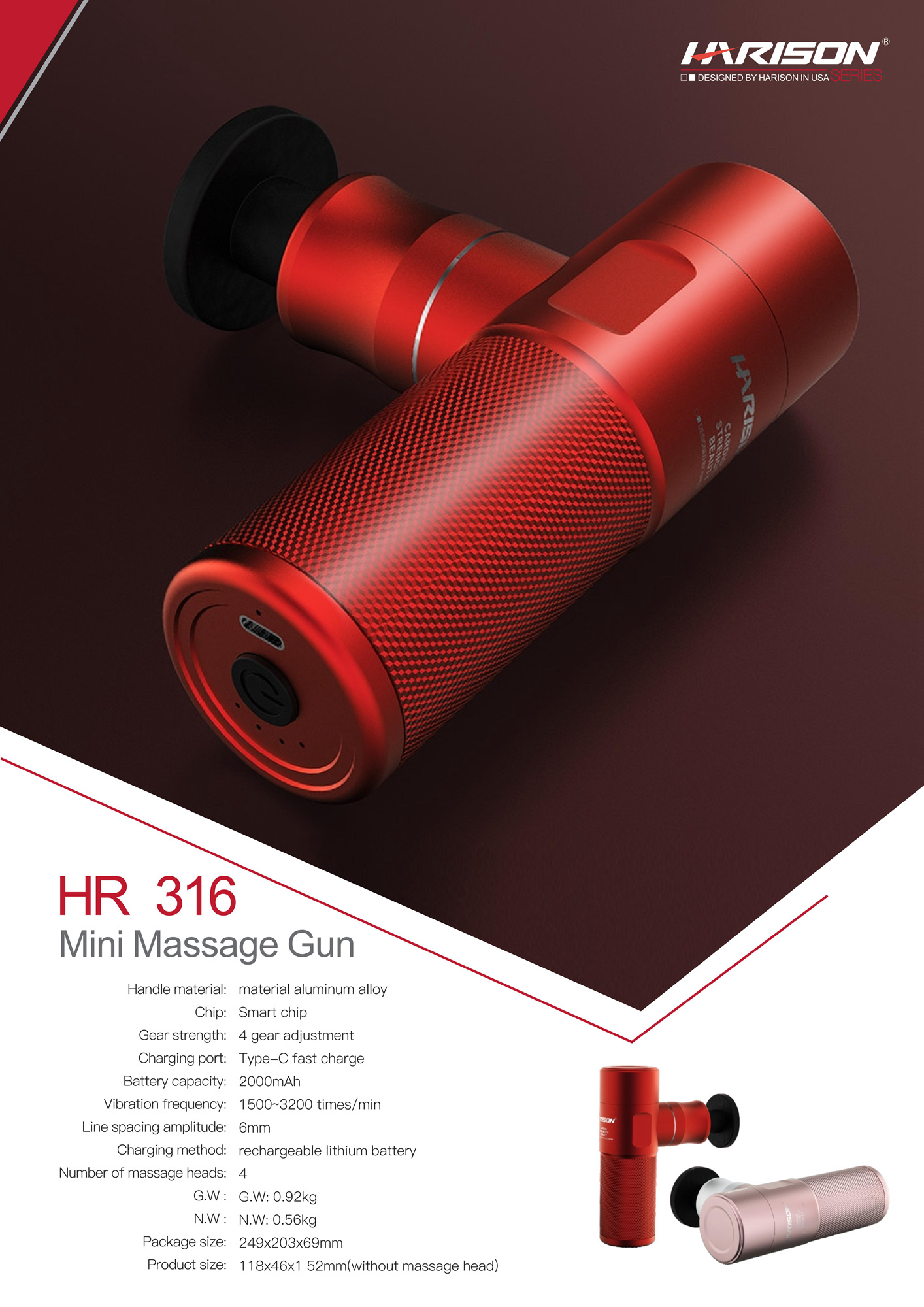 HR 316 Mini Massage Gun