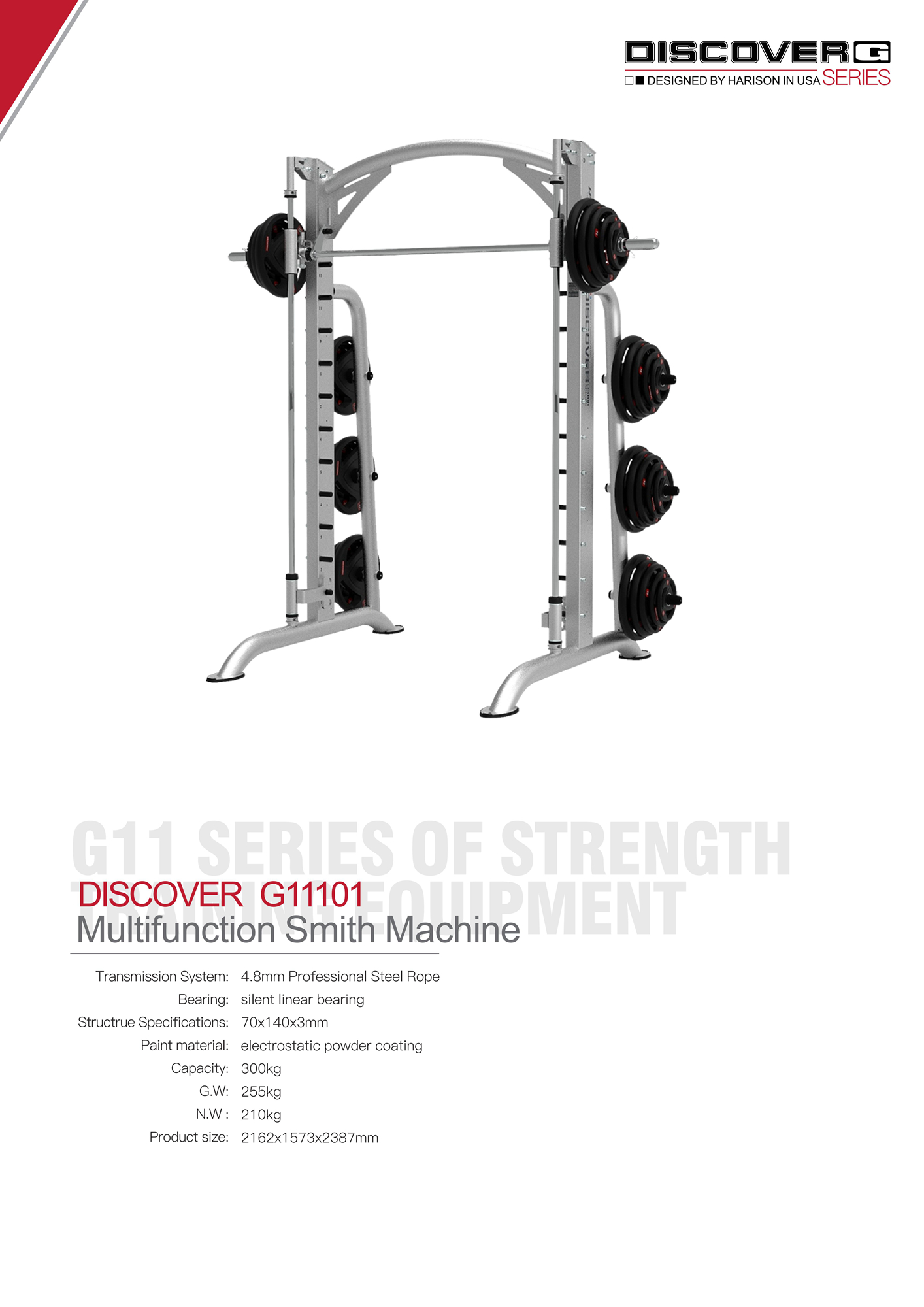 DISCOVER G11101 Multifunction Smith Machine