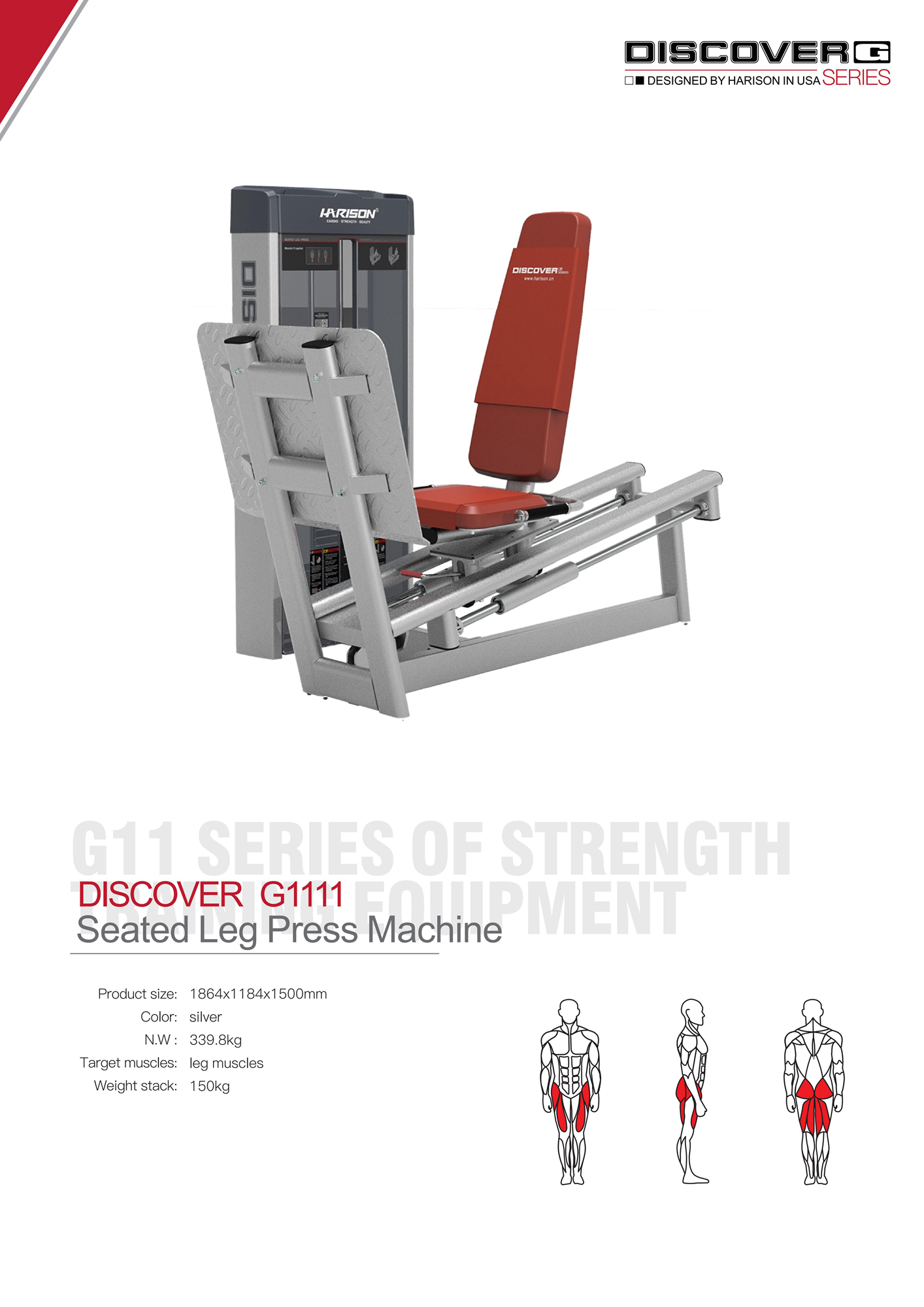 DISCOVER G1111 Seated Leg Press Machine