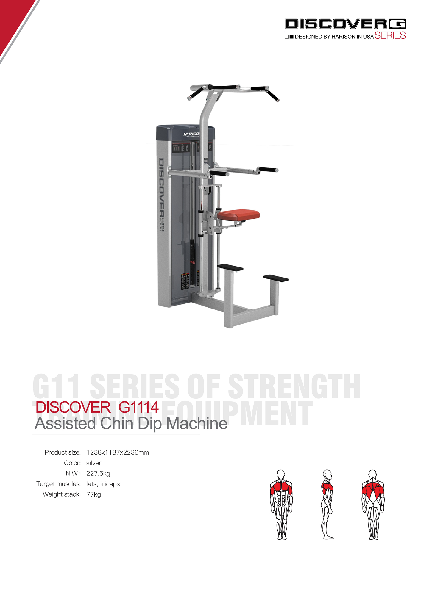 DISCOVER G1114 Assisted Chin Dip Machine