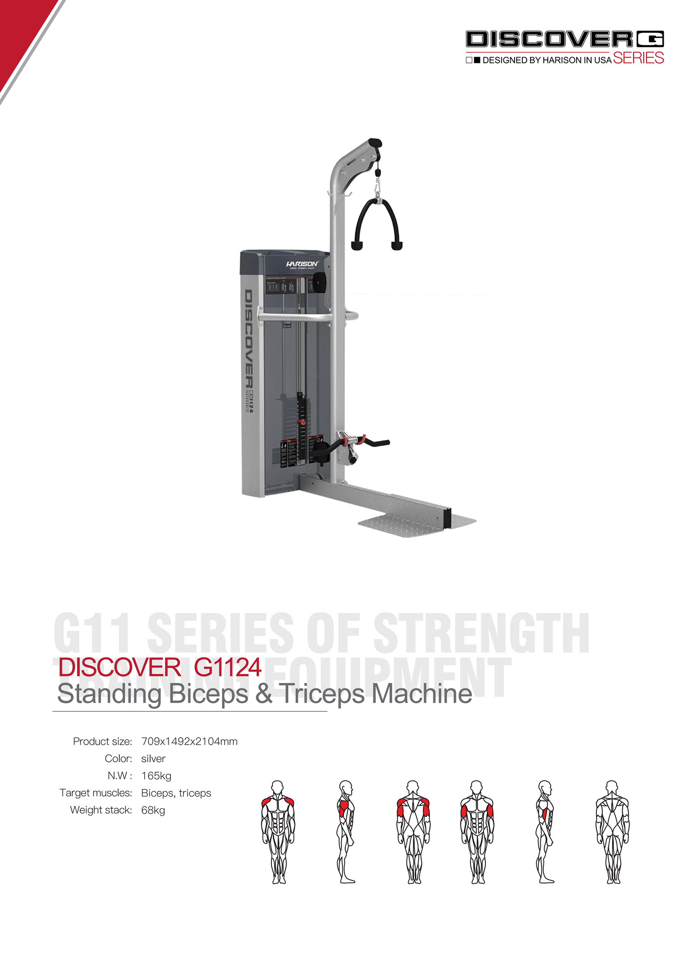 DISCOVER G1124 Standing Biceps & Triceps Machine