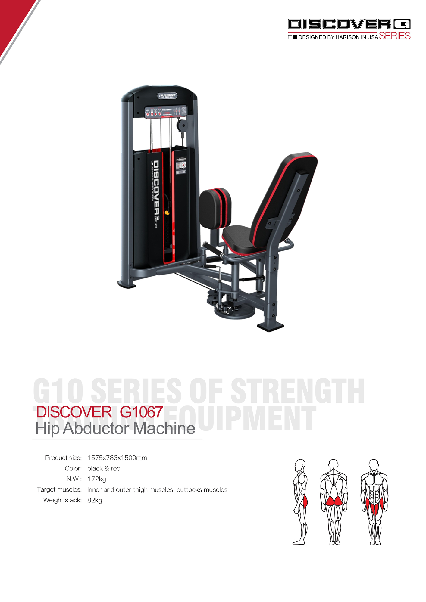 DISCOVER G1067 Hip Abductor Machine