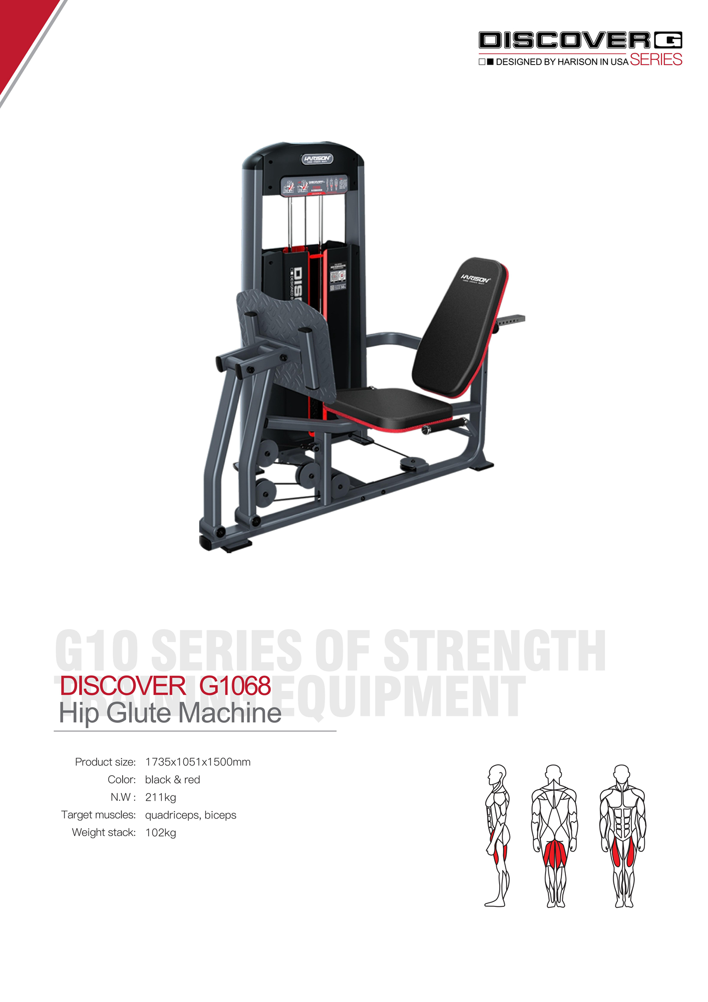 DISCOVER G1068 Hip Glute Machine