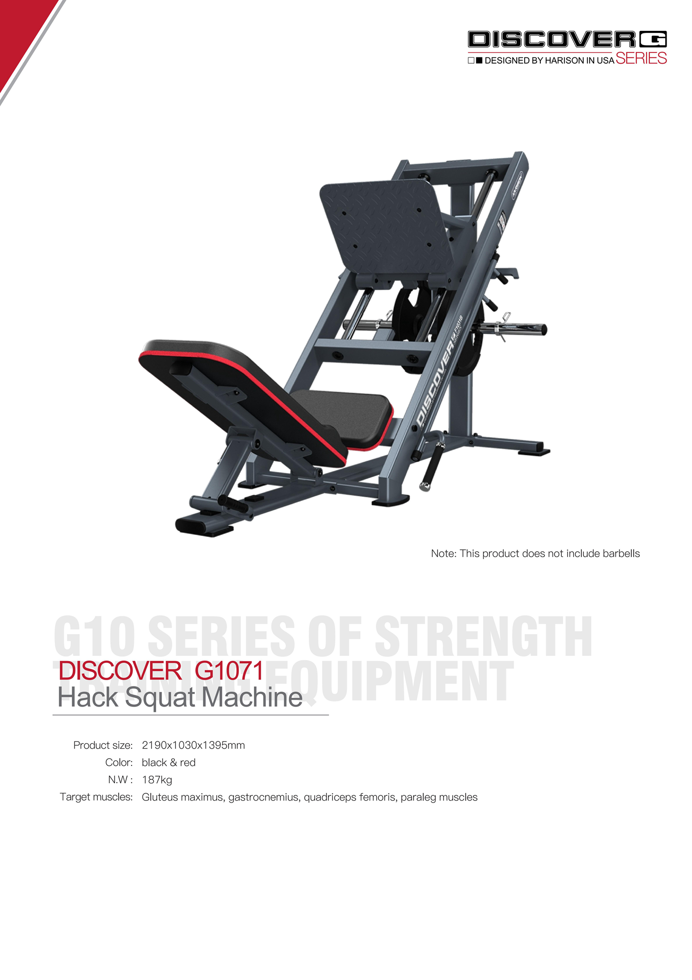 DISCOVER G1071 Hack Squat Machine