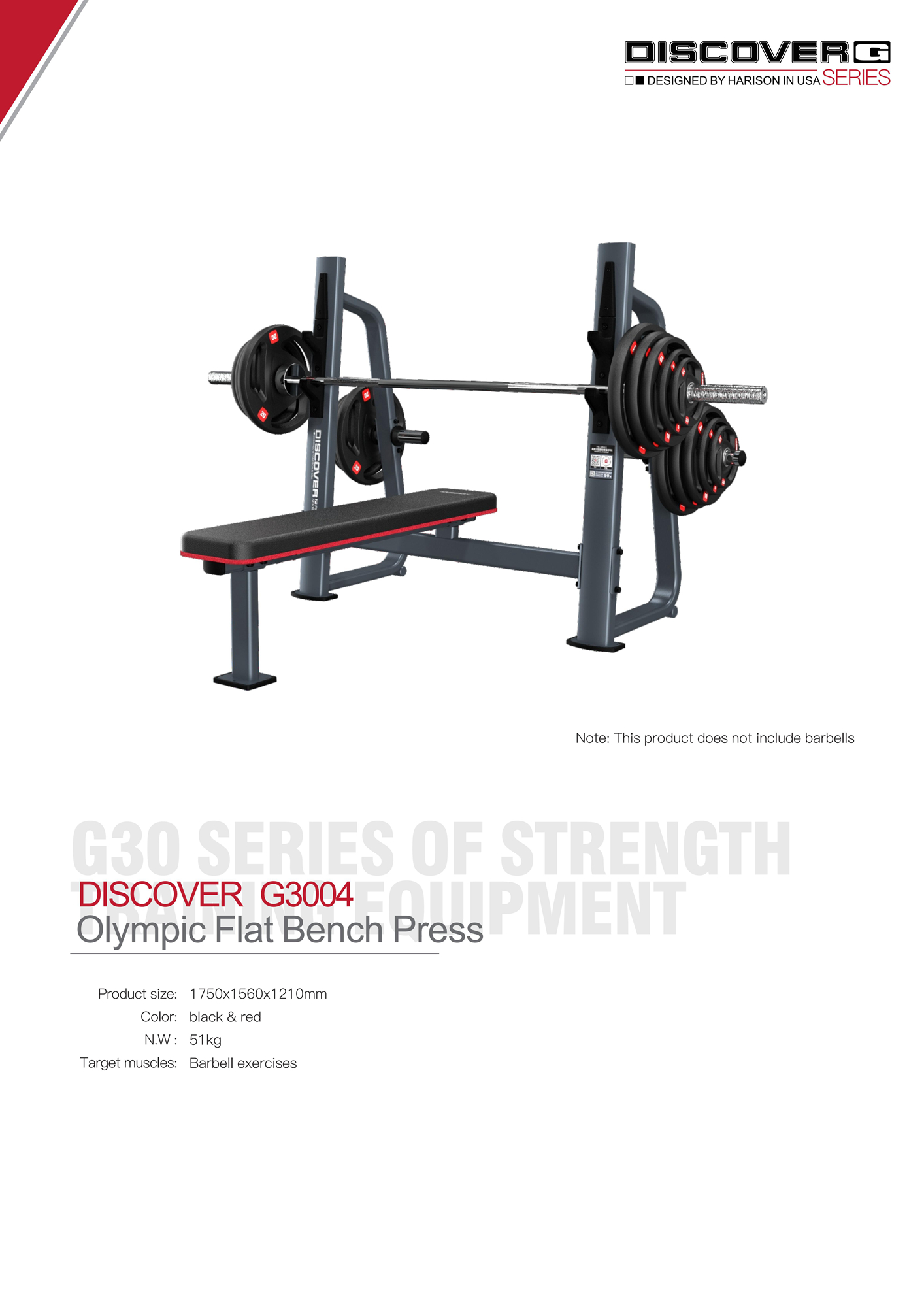 DISCOVER G3004 Olympic Flat Bench Press