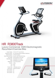 HR R3800Track Luxury Commercial EMS Electromagnetic Recumbent Exercise Bike