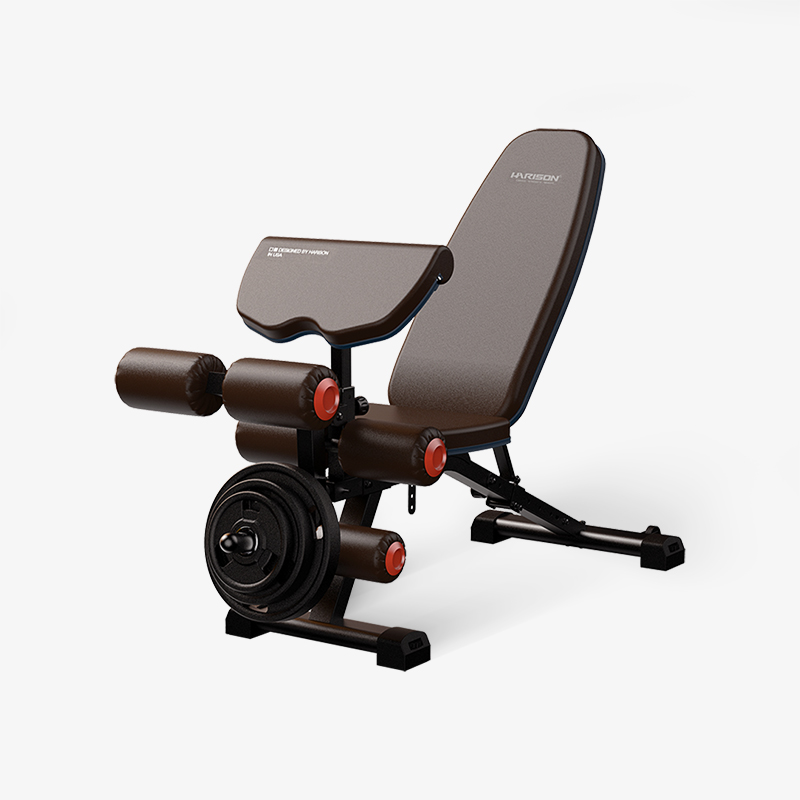 HARISON HR-609(BROWN) Adjustable Weight Bench with Leg Extension