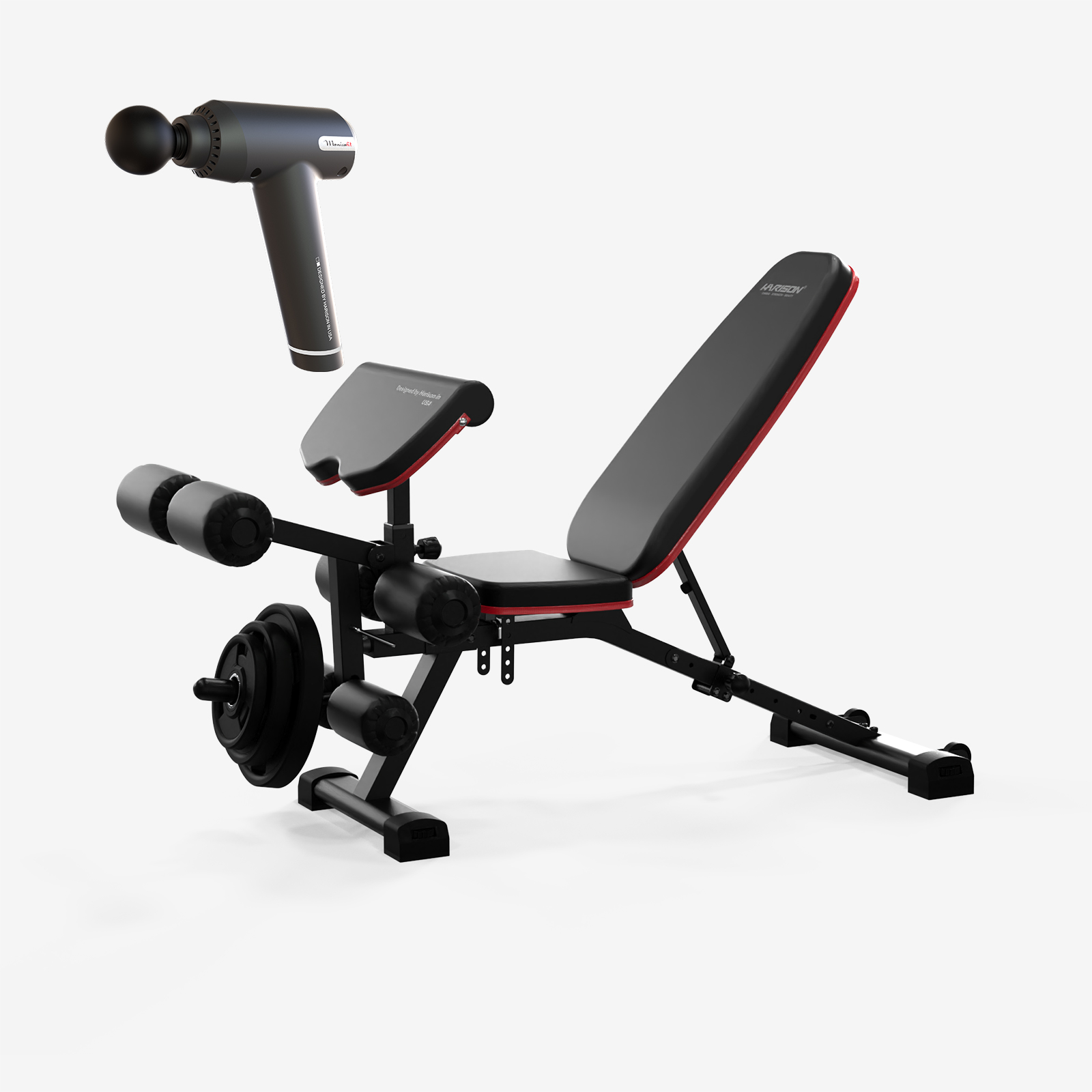Promotion HARISON HR 609 Adjustable Weight Bench Limited Time Offer Free HR 310 Massage Gun OR HR 424 Foldable Push Up Board Harison Fitness best quality cardio and strength equipment