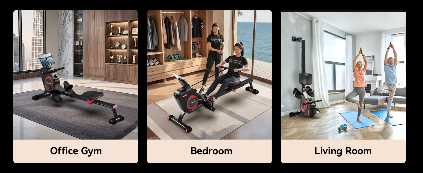 Office, living room, and bedroom rowing machine.